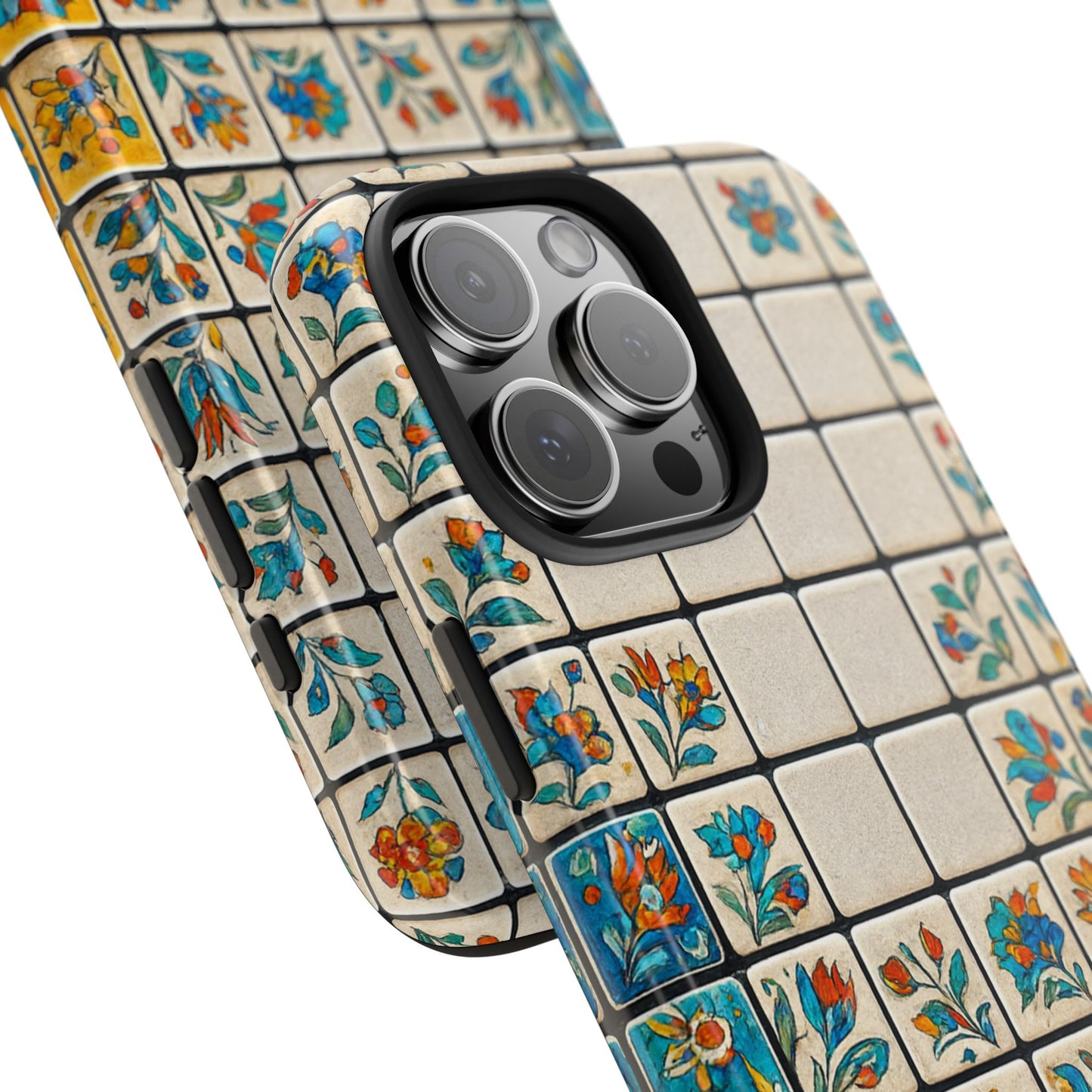 Tea on Kilim Tough Phone Case — Ottoman-Inspired Cozy Red & Gold Design