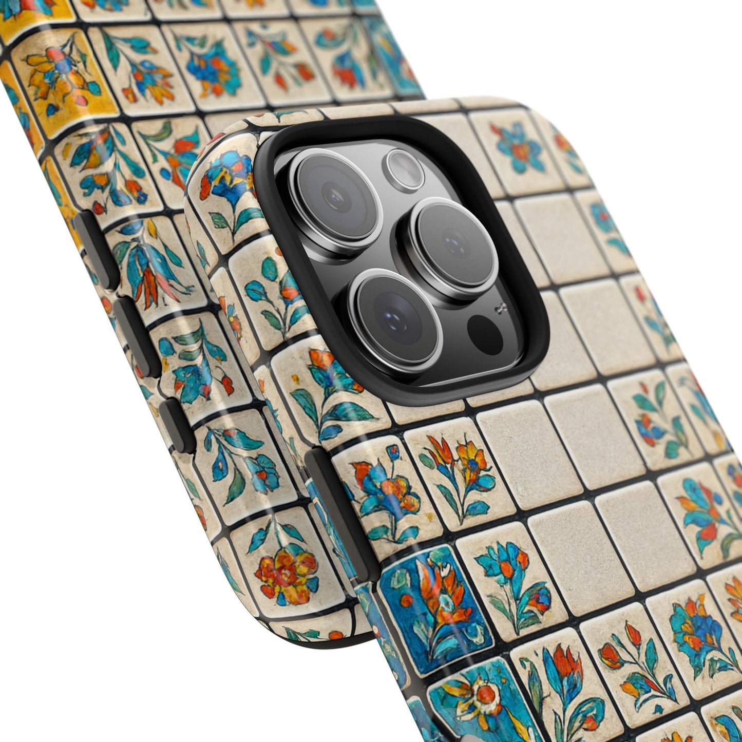 Tea on Kilim Tough Phone Case — Ottoman-Inspired Cozy Red & Gold Design