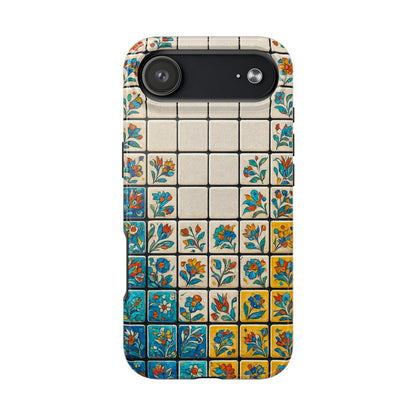 Tea on Kilim Tough Phone Case — Ottoman-Inspired Cozy Red & Gold Design