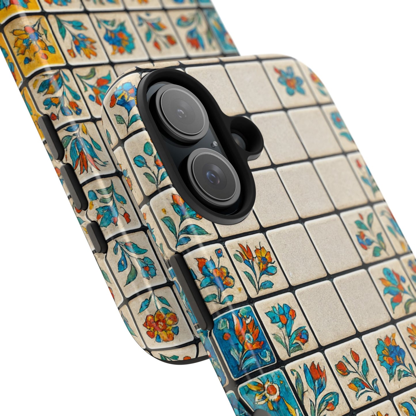 Tea on Kilim Tough Phone Case — Ottoman-Inspired Cozy Red & Gold Design