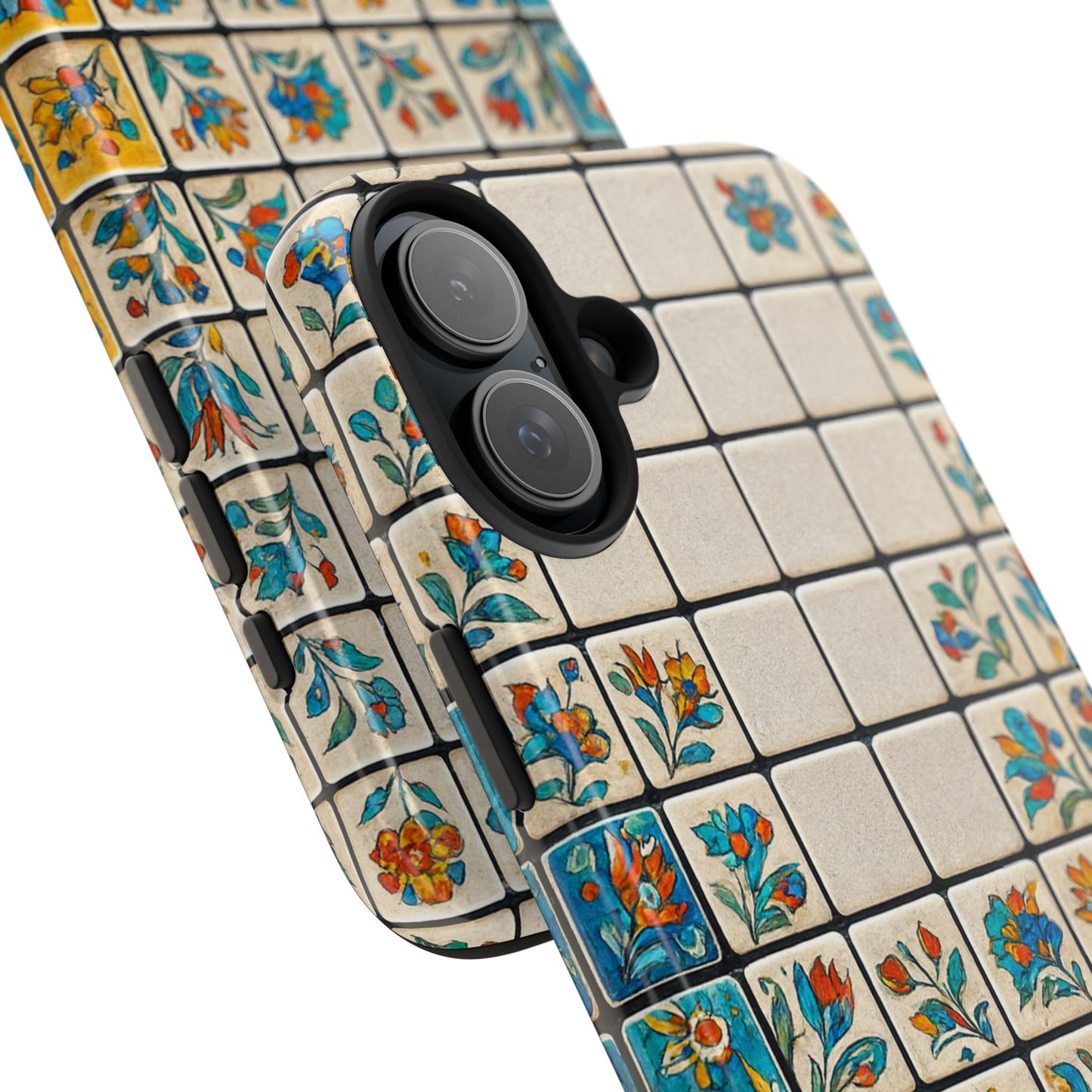 Tea on Kilim Tough Phone Case — Ottoman-Inspired Cozy Red & Gold Design