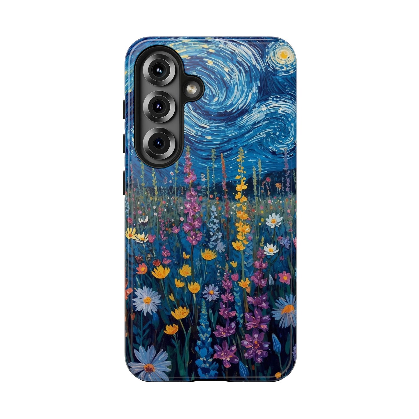Tough Phone Case — Starry Night Wildflower Protective Phone Cover