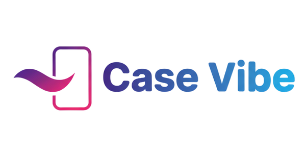 A modern, sleek logo for a phone case brand named “Case Vibe.” Create a smooth wavy abstract symbol on the left in a purple-to-pink gradient. Add a thin, minimal smartphone-case outline on the right in the same gradient. Place the text “Case Vibe” in the center using rounded, bold typography with a soft blue gradient. The overall style should be clean, trendy, and tech-inspired, with subtle shadows, crisp edges, and a balanced horizontal layout on a transparent background.